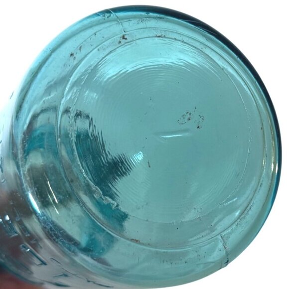 Ball Ideal Aqua Blue Mason Jar Canning Glass Lid Wire Closure VTG Quart Number 1 - Picture 8 of 16
